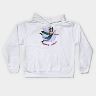 I believe I can fly elf fairy faerie with dragonfly wings Kids Hoodie